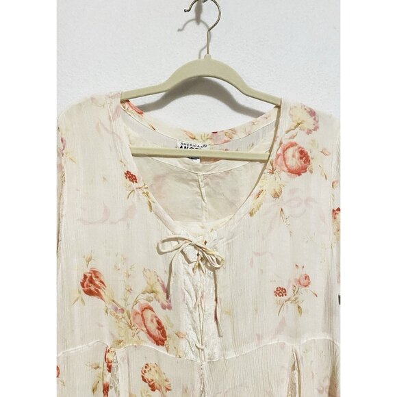 American Angel Dress Womens Medium Floral Lace Up Cottagecore Romantic Prairie - Picture 2 of 6